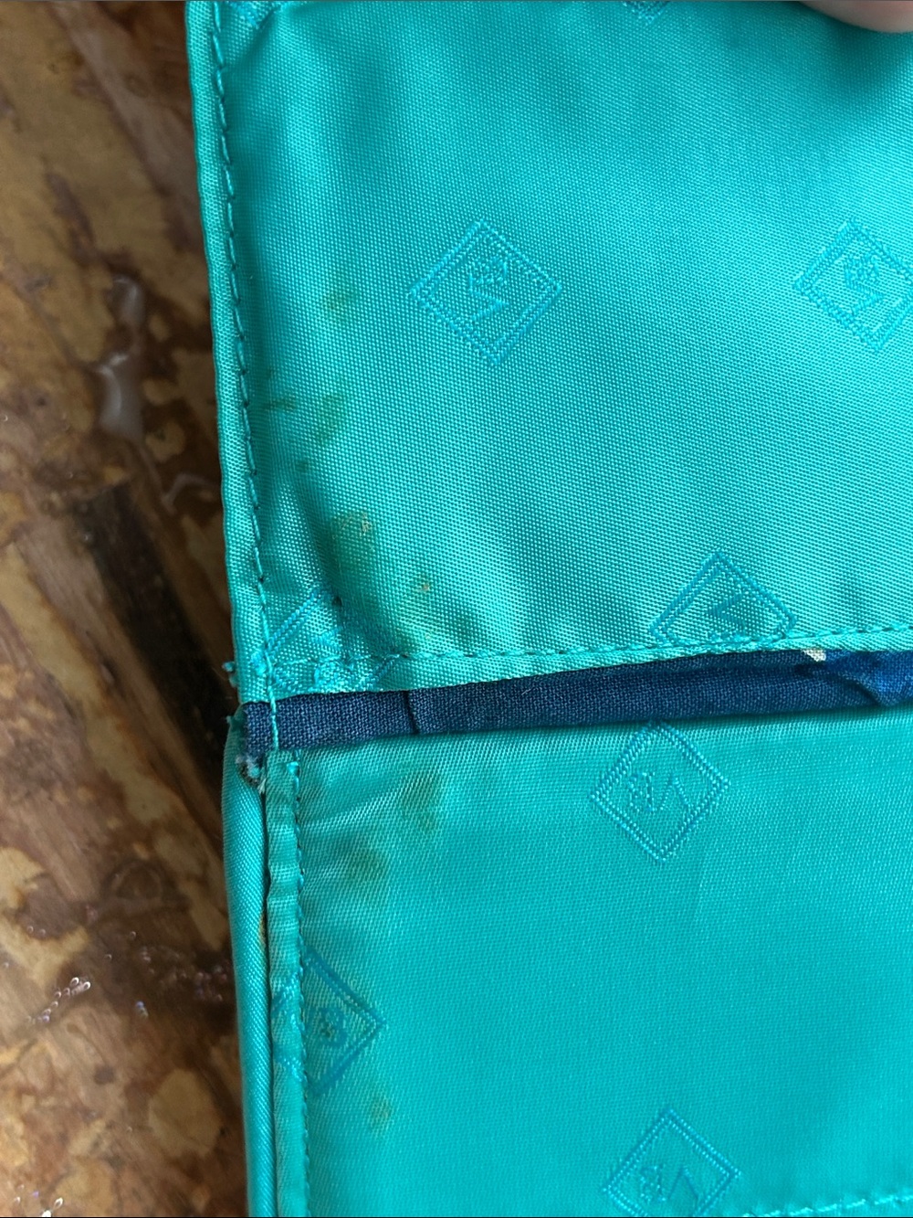 Vera Bradley Teal Floral Trifold Wallet with ID Window - Picture 6 of 7